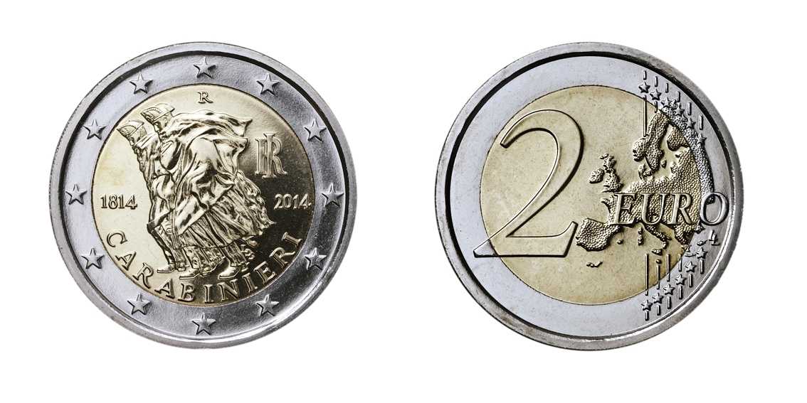 Moneta 2 Euro Carabinieri 2014 Valore
